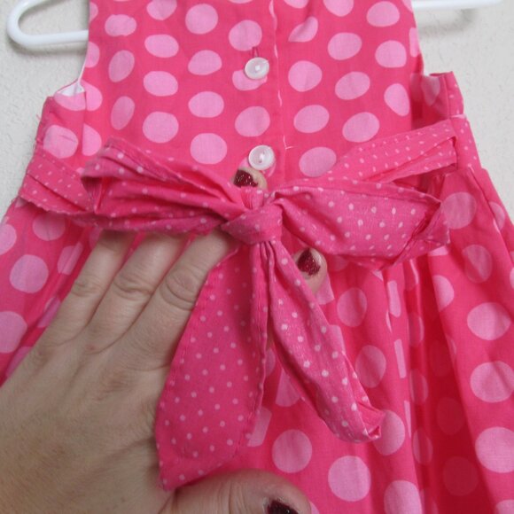 Park Bench Kids 2 Pc Sleeveless Dress Bloomers Toddler Girls 18M Pink Polka Dot - Picture 5 of 6